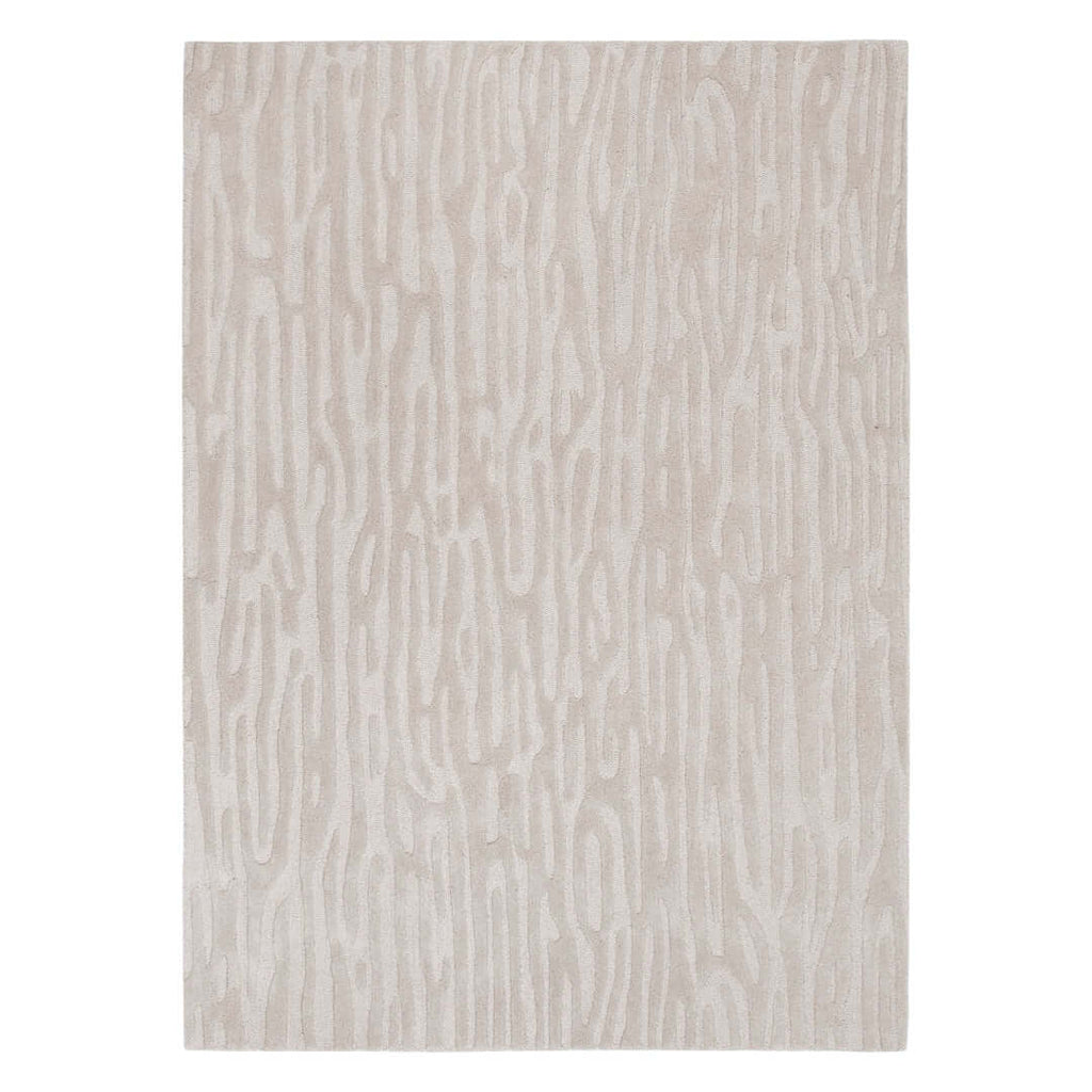 Les Nomades Sandstorm Beige wool rug - full view