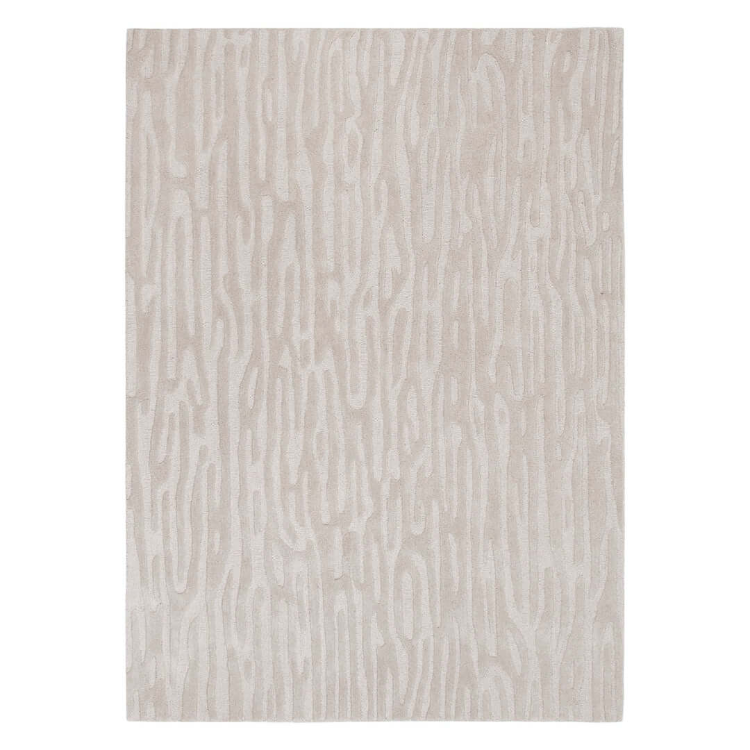 Les Nomades Sandstorm Beige wool rug - full view