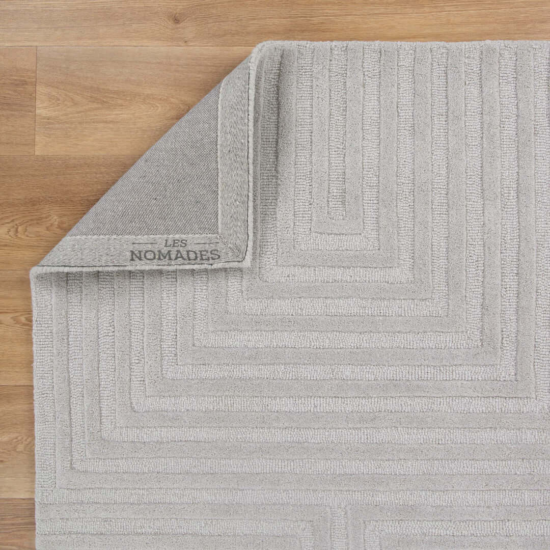 Les Nomades Felix Light Grey wool rug - detail