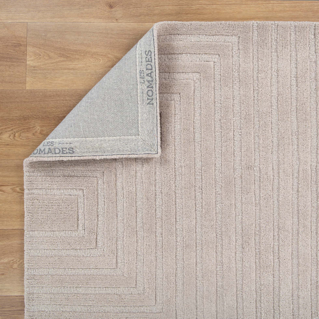 Les Nomades LES07 Beige Geometric Wool Rug – view 4