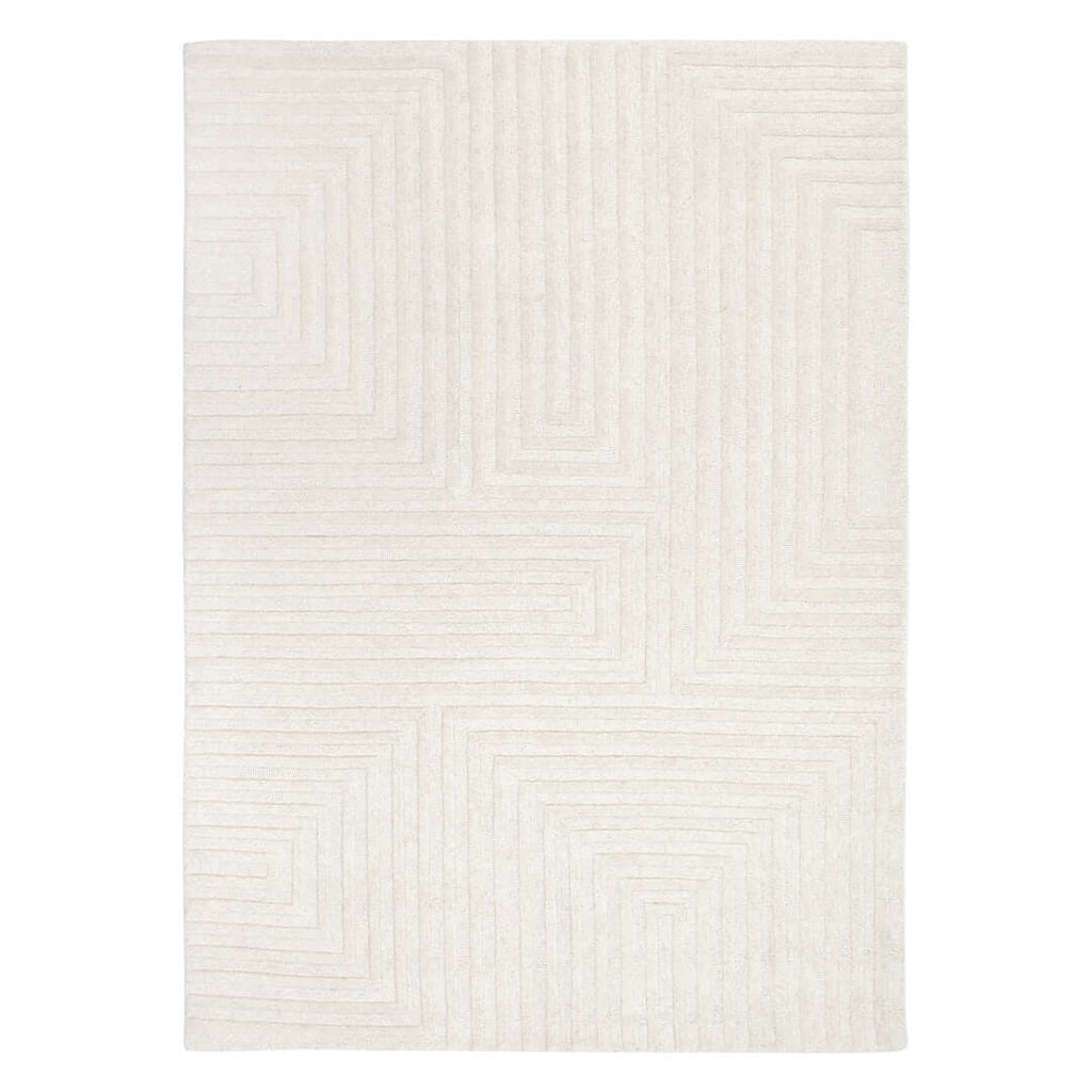 Les Nomades Felix Cream wool rug - full view