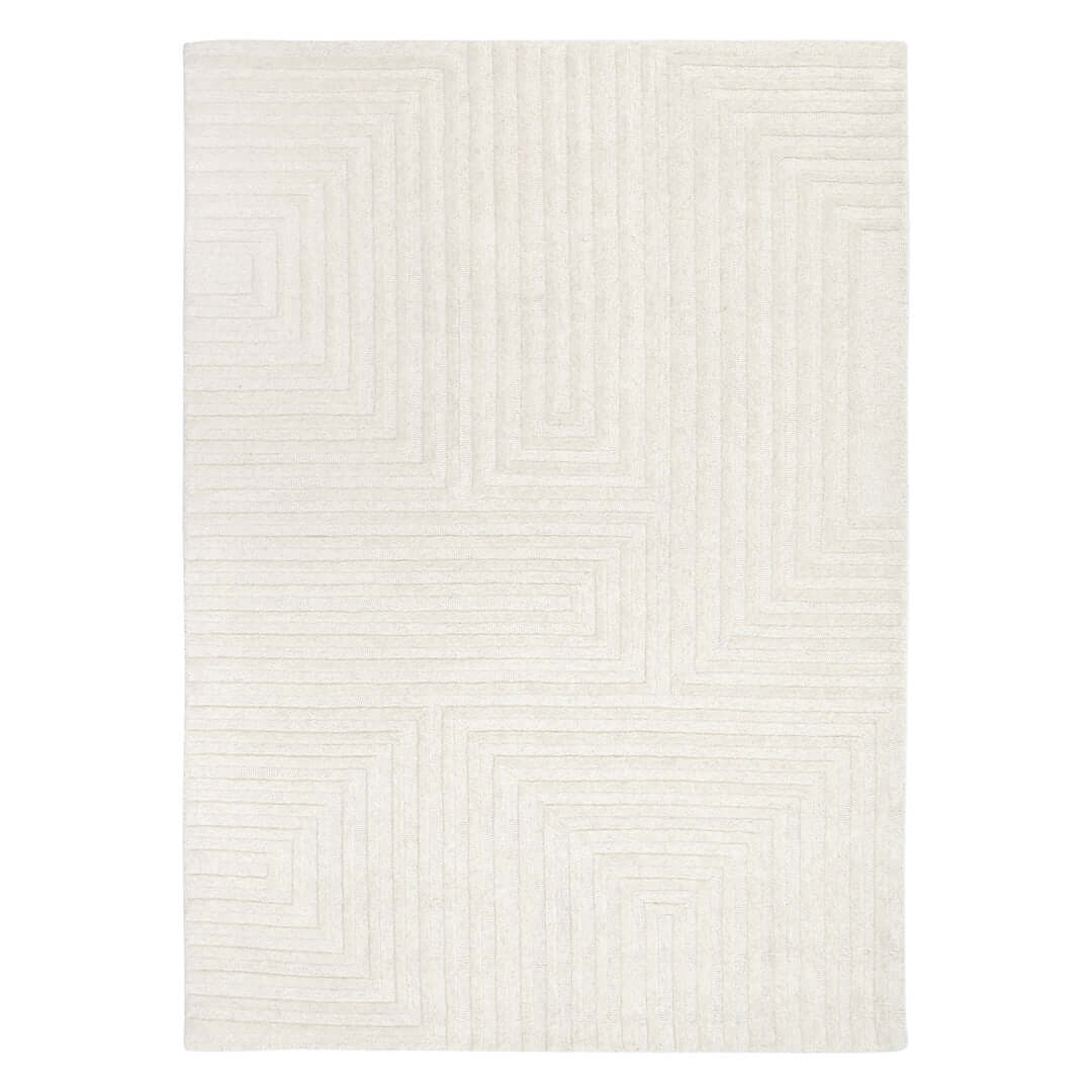 Les Nomades Felix Cream wool rug - full view