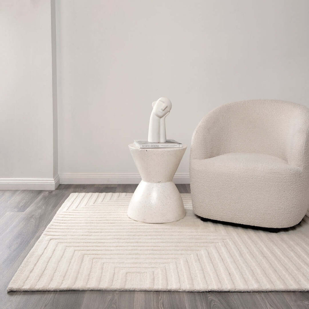 Les Nomades Felix Cream wool rug - room setting