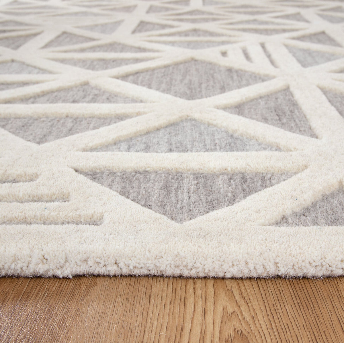 Les Nomades Trilogy Greige Wool Rug – view 5