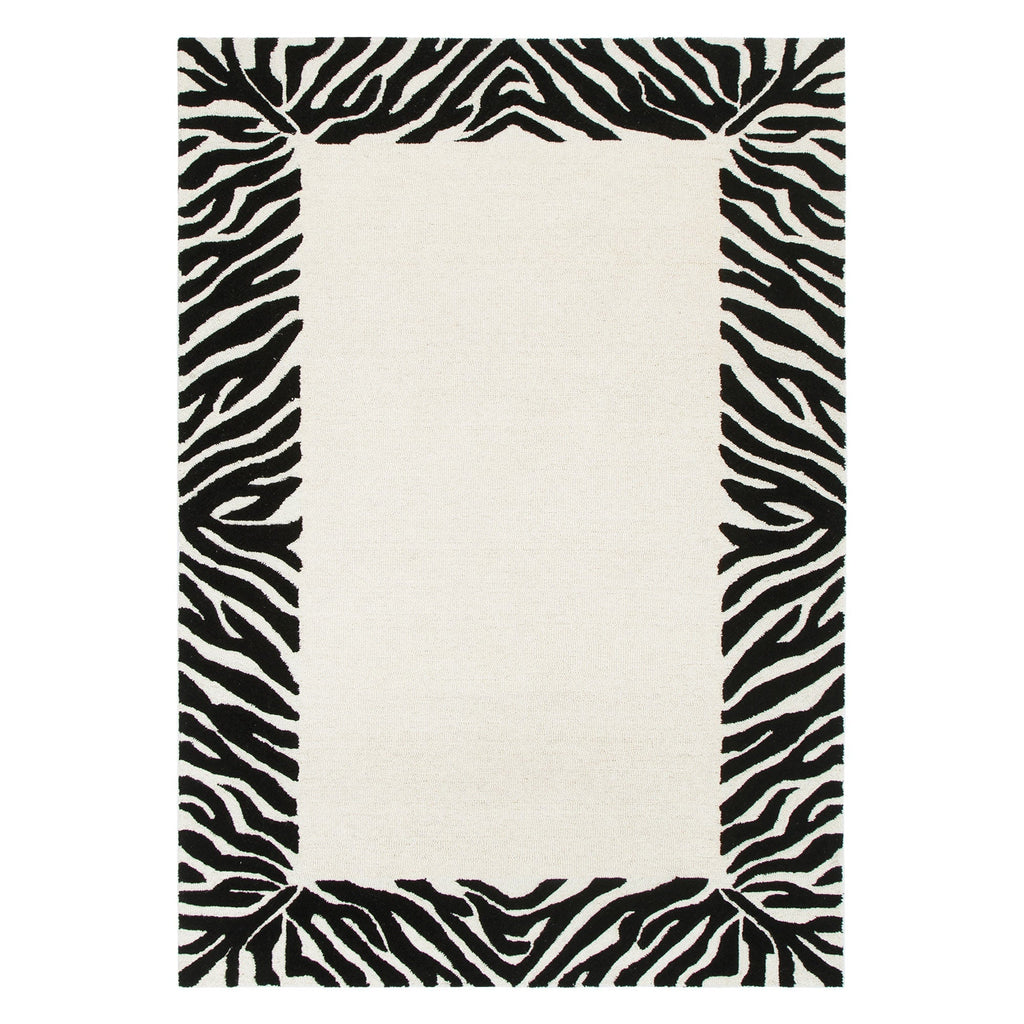 Les Nomades Zanzibar Black & White Wool Rug – view 2