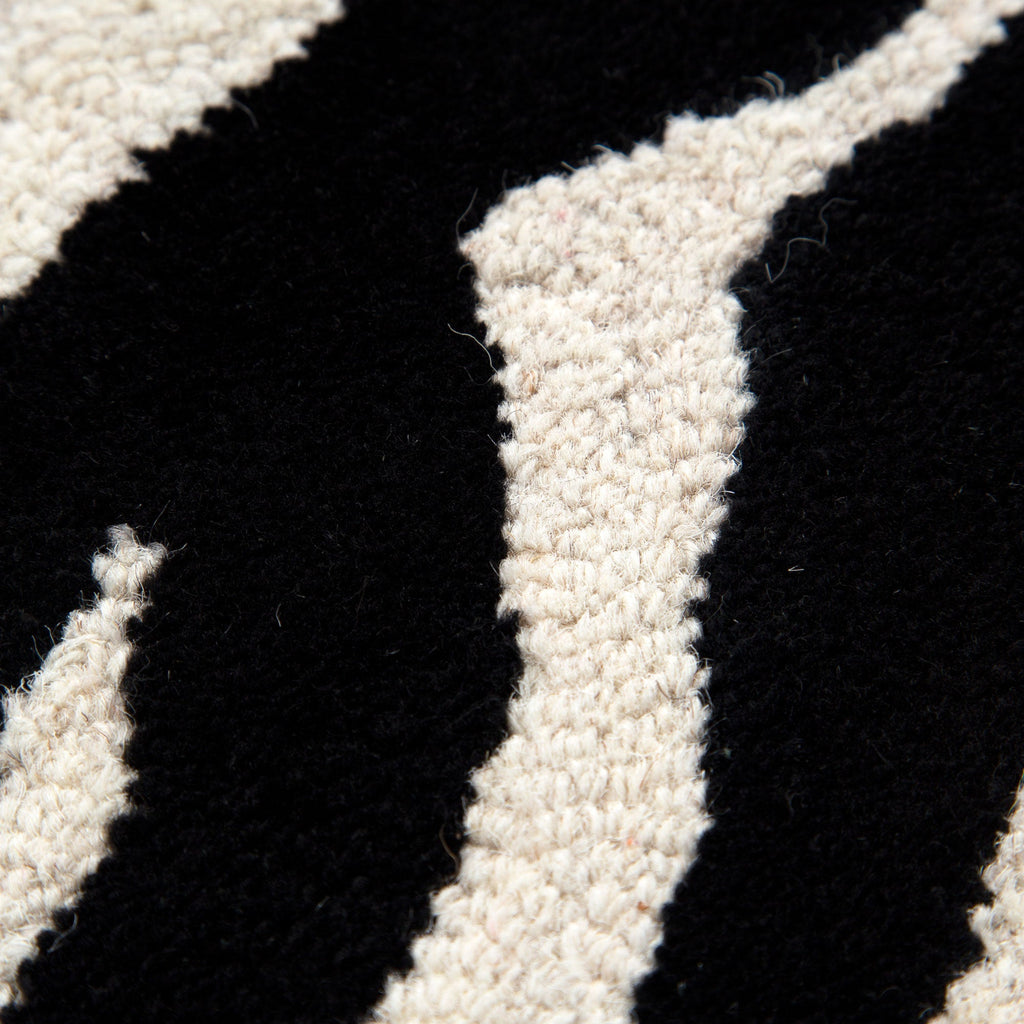 Les Nomades Zanzibar Black & White Wool Rug – view 6