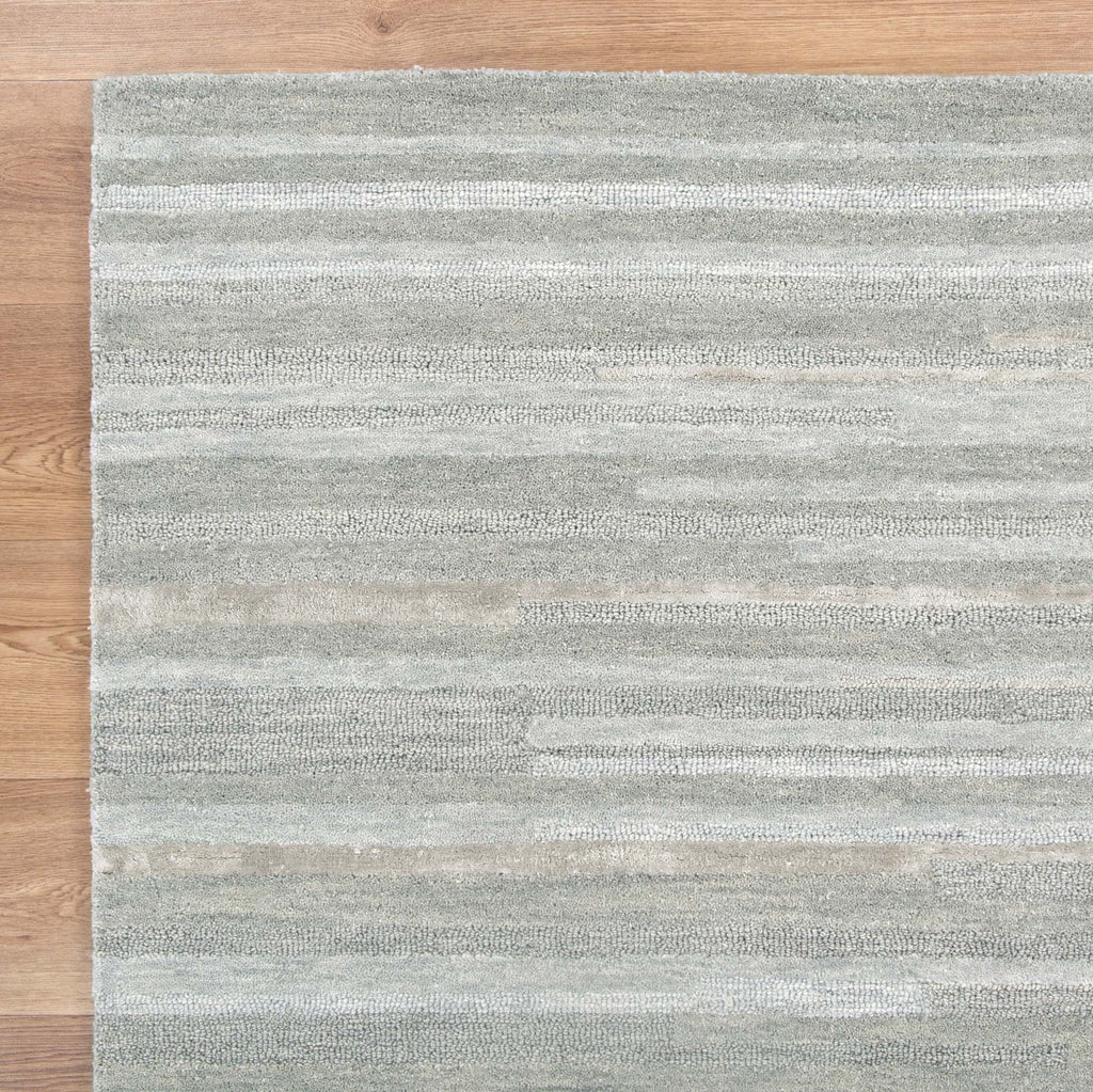 Les Nomades Linear Light Ash Wool Rug – view 3