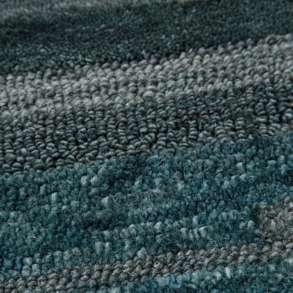Les Nomades Linear Teal Wool Rug – view 6
