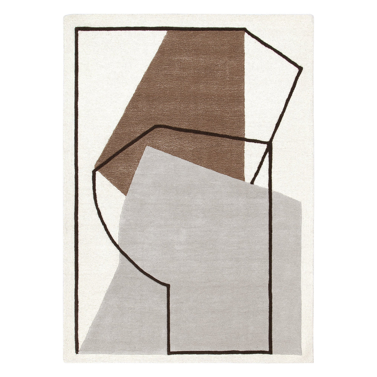 Les Nomades Minimal Beige Wool Rug – view 2