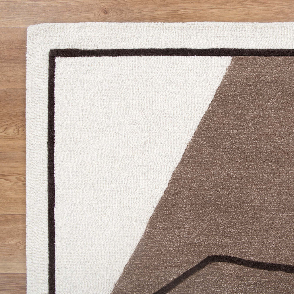 Les Nomades Minimal Beige Wool Rug – view 3