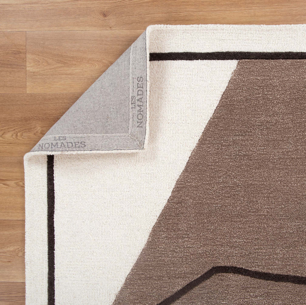 Les Nomades Minimal Beige Wool Rug – view 4