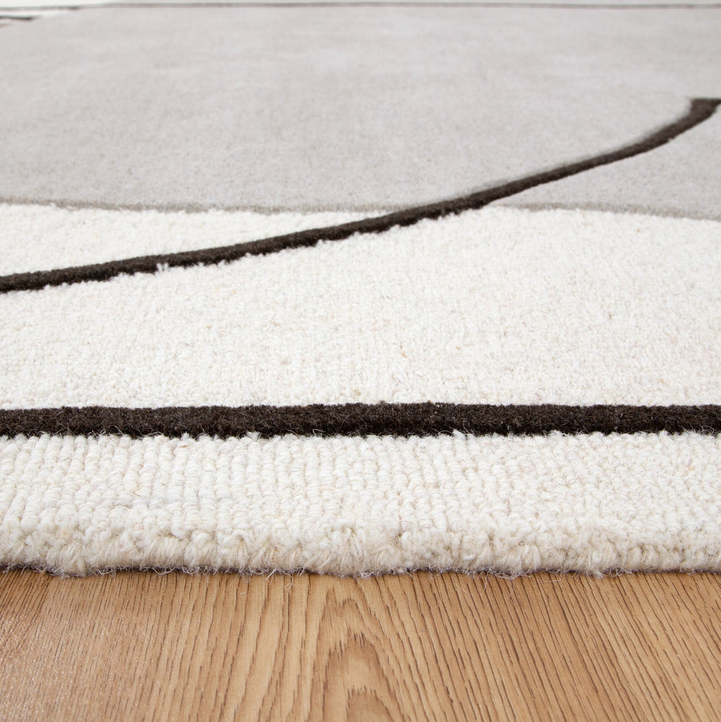 Les Nomades Minimal Beige Wool Rug – view 5