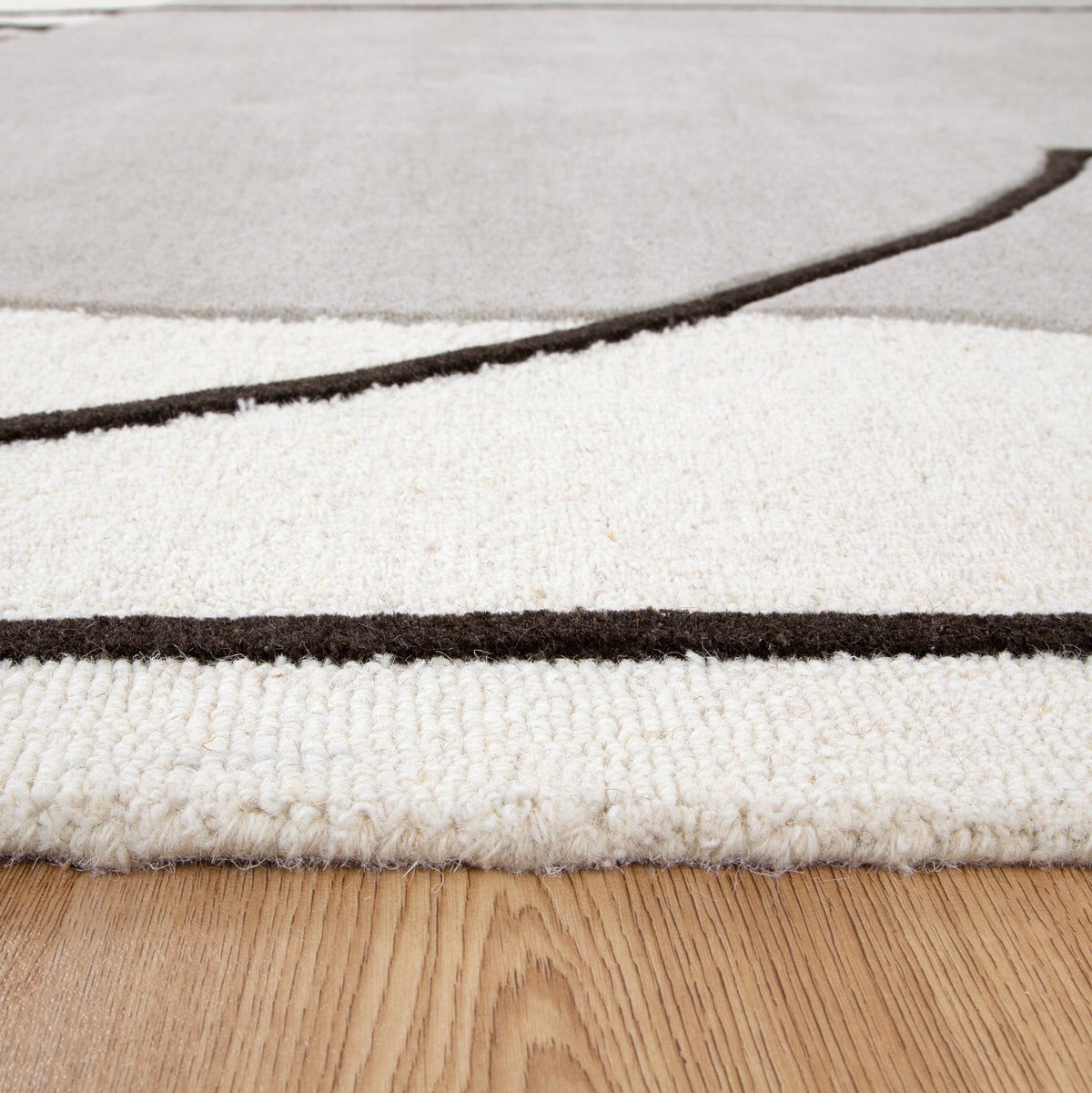 Les Nomades Minimal Beige Wool Rug – view 5