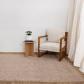 Florence Light Beige Shaggy Rug styled with furniture