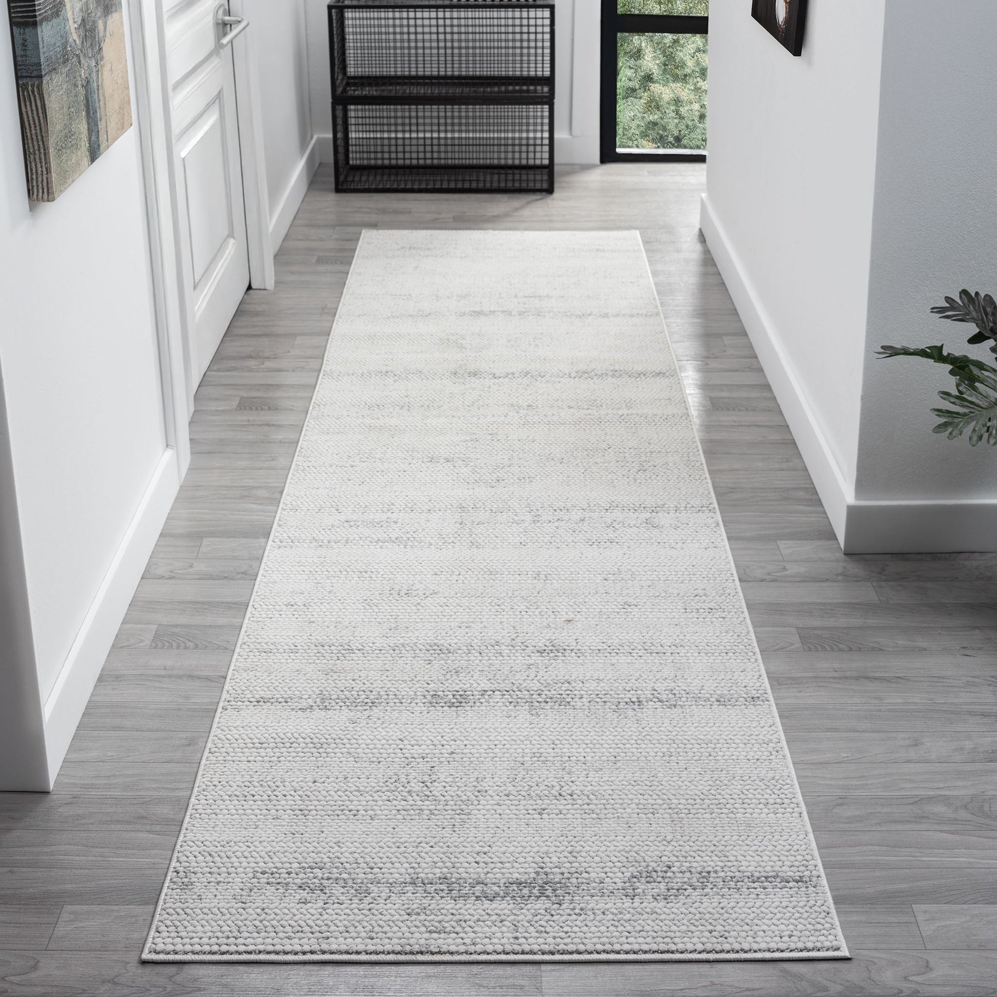 Cloud Hallway Runner Rug with plush, non-shed pile and all-side binding. Power-loomed in Türkiye for durable, easy-care style in busy corridors.