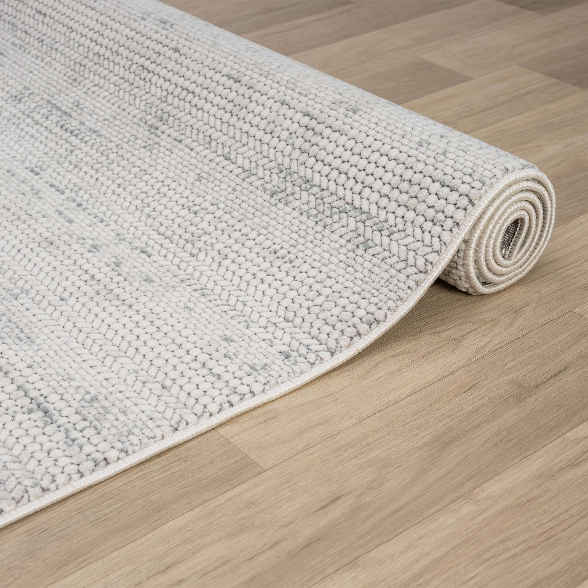 Cream Area Rug with plush, non-shed pile and all-side binding. Power-loomed in Türkiye for durable, easy-care elegance in modern living spaces.