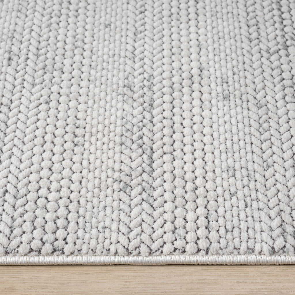 Cream Area Rug with plush, non-shed pile and all-side binding. Power-loomed in Türkiye for durable, easy-care elegance in modern living spaces.
