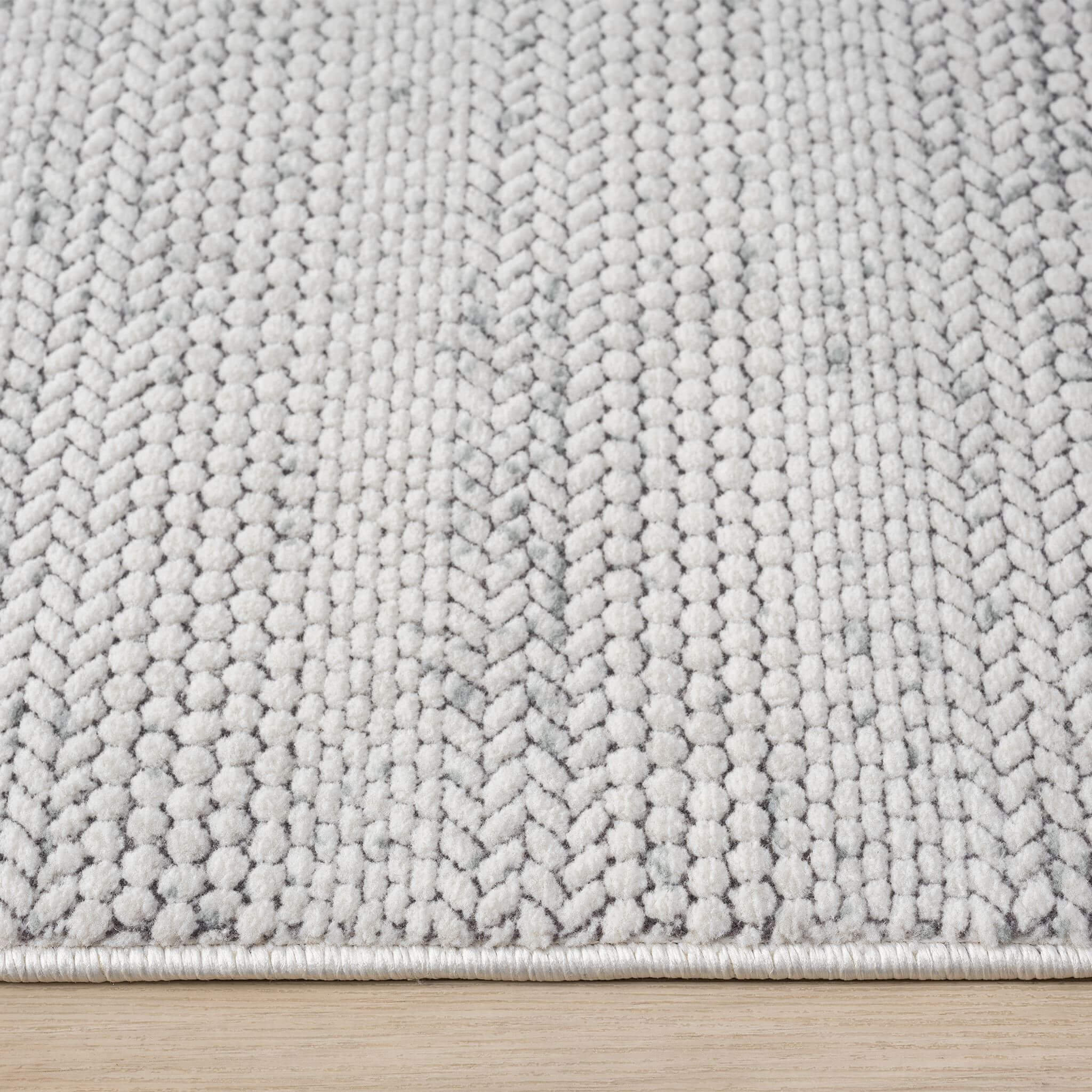 Cream Area Rug with plush, non-shed pile and all-side binding. Power-loomed in Türkiye for durable, easy-care elegance in modern living spaces.