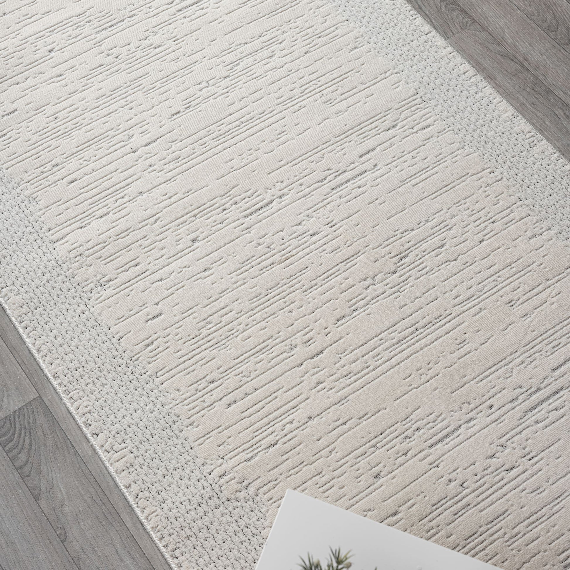 Ivory Hallway Runner Rug with plush, non-shed pile and all-side binding. Power-loomed in Türkiye for durable, easy-care style in busy corridors.