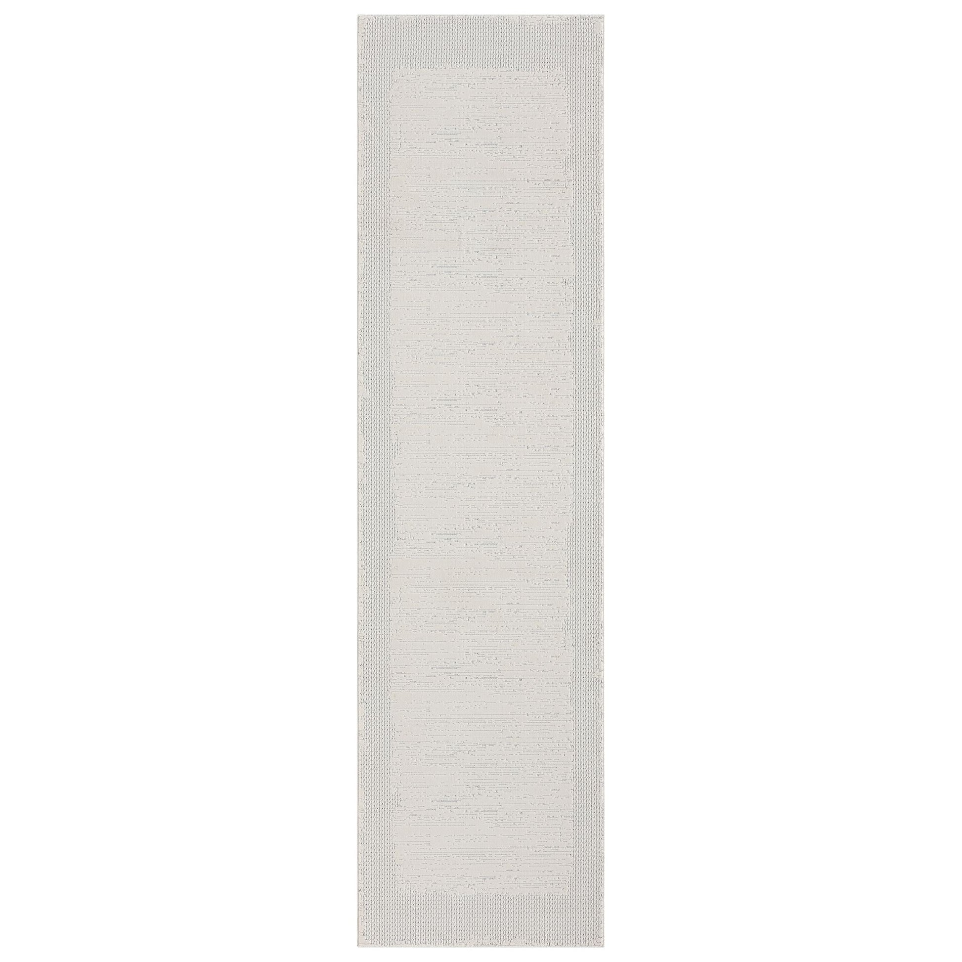 Ivory Hallway Runner Rug with plush, non-shed pile and all-side binding. Power-loomed in Türkiye for durable, easy-care style in busy corridors.