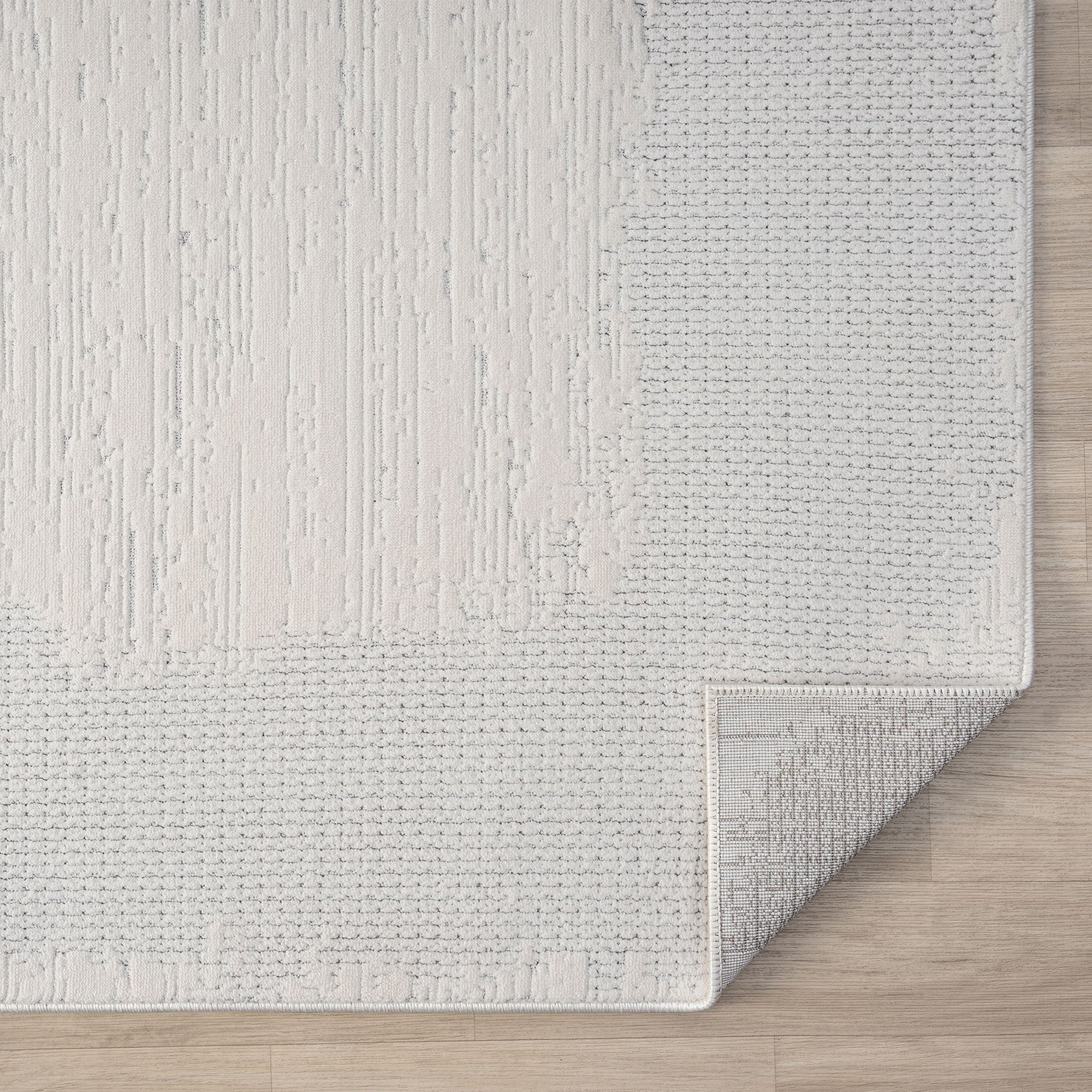 Ivory Hallway Runner Rug with plush, non-shed pile and all-side binding. Power-loomed in Türkiye for durable, easy-care style in busy corridors.