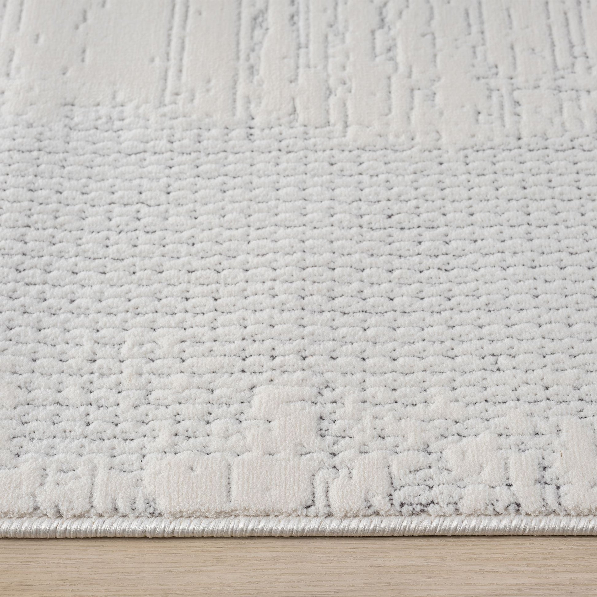 Ivory Hallway Runner Rug with plush, non-shed pile and all-side binding. Power-loomed in Türkiye for durable, easy-care style in busy corridors.