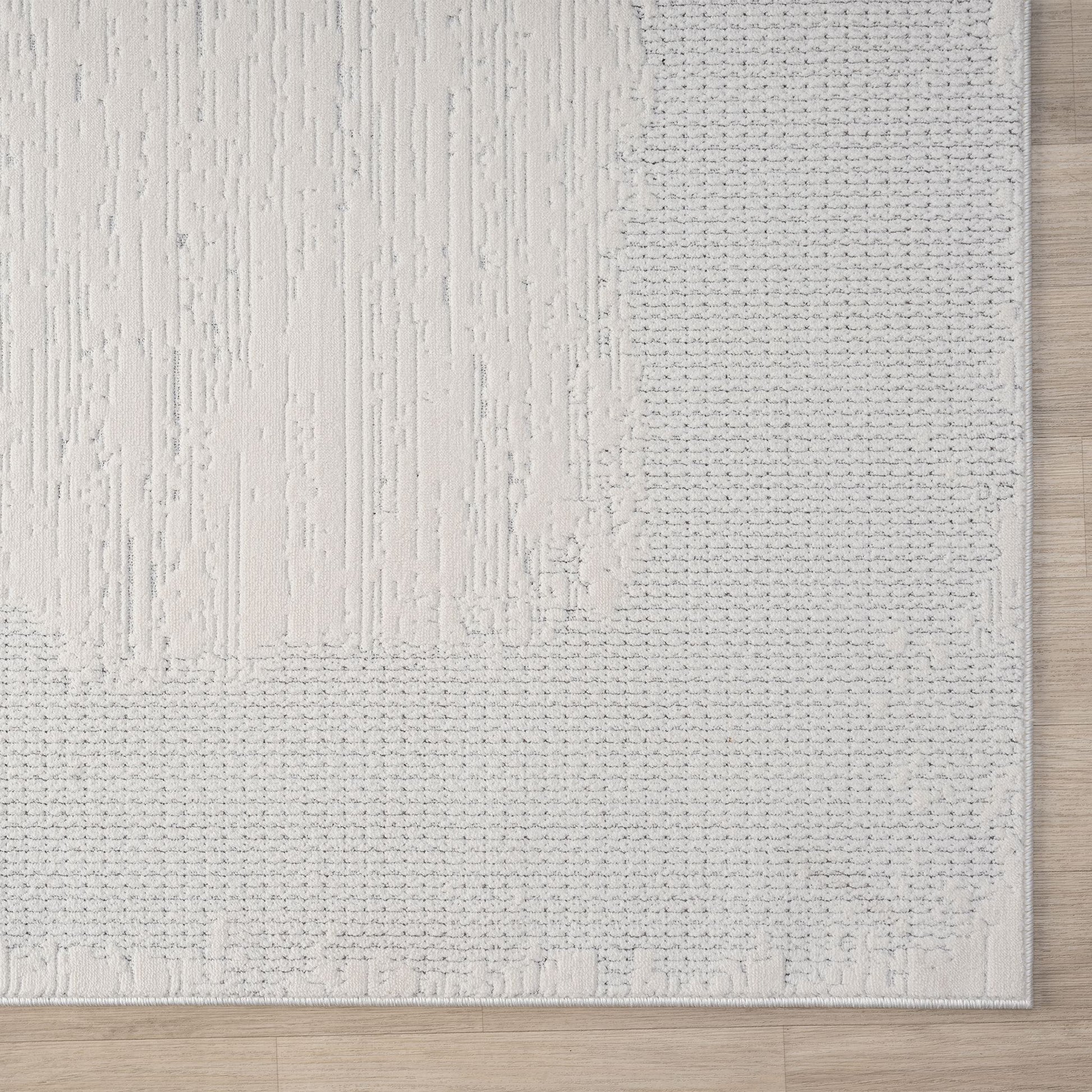 Ivory Area Rug with plush, non-shed pile and all-side binding. Power-loomed in Türkiye for durable, easy-care elegance in modern living spaces.