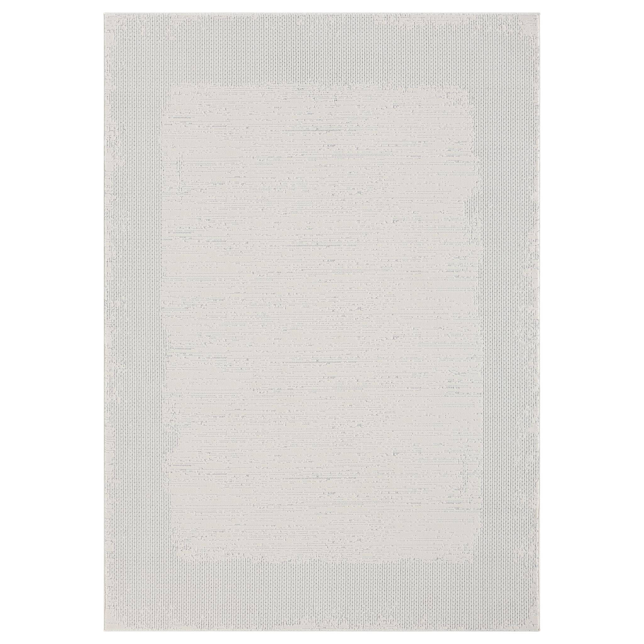 Ivory Area Rug with plush, non-shed pile and all-side binding. Power-loomed in Türkiye for durable, easy-care elegance in modern living spaces.