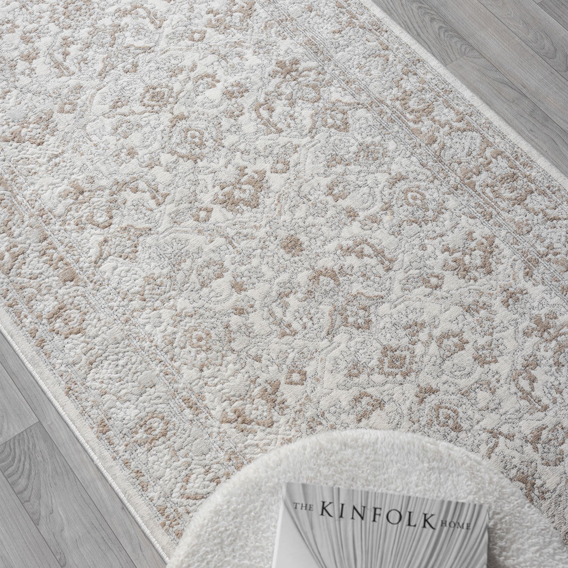 Pearl Hallway Runner Rug with plush, non-shed pile and all-side binding. Power-loomed in Türkiye for durable, easy-care hallway style.