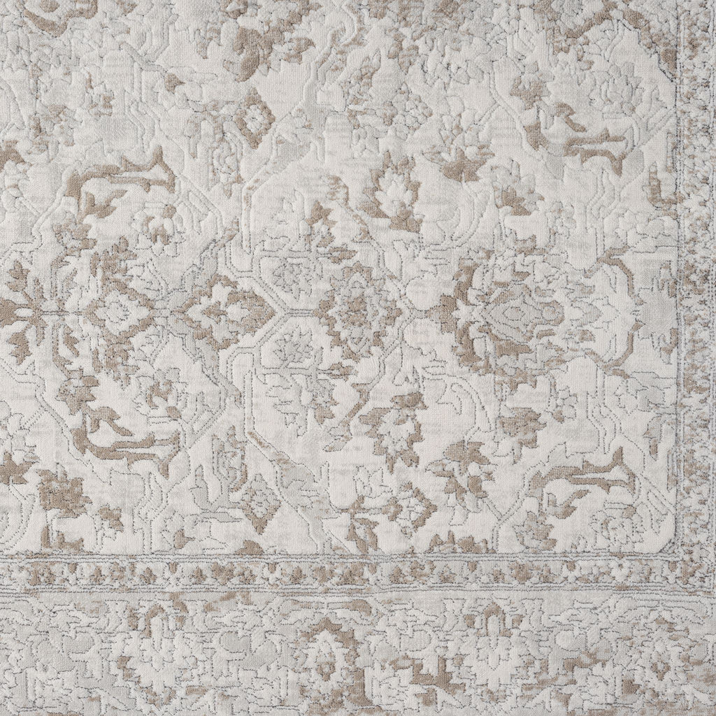 Cream Area Rug with plush, non-shed pile and all-side binding. Power-loomed in Türkiye for durable, easy-care elegance in modern living spaces