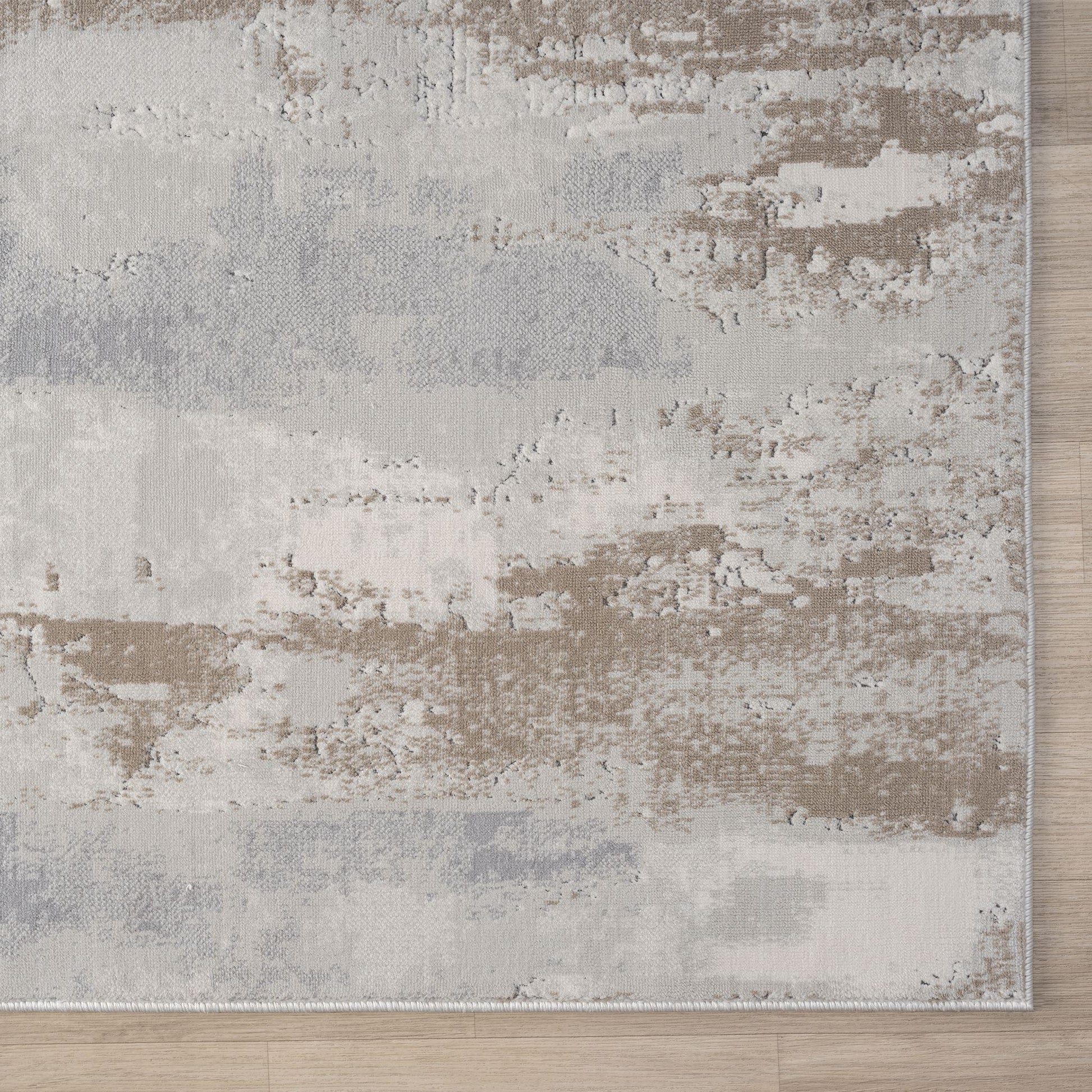 Cream Area Rug with plush, non-shed pile and all-side binding. Power-loomed in Türkiye for durable, easy-care elegance in modern living spaces.
