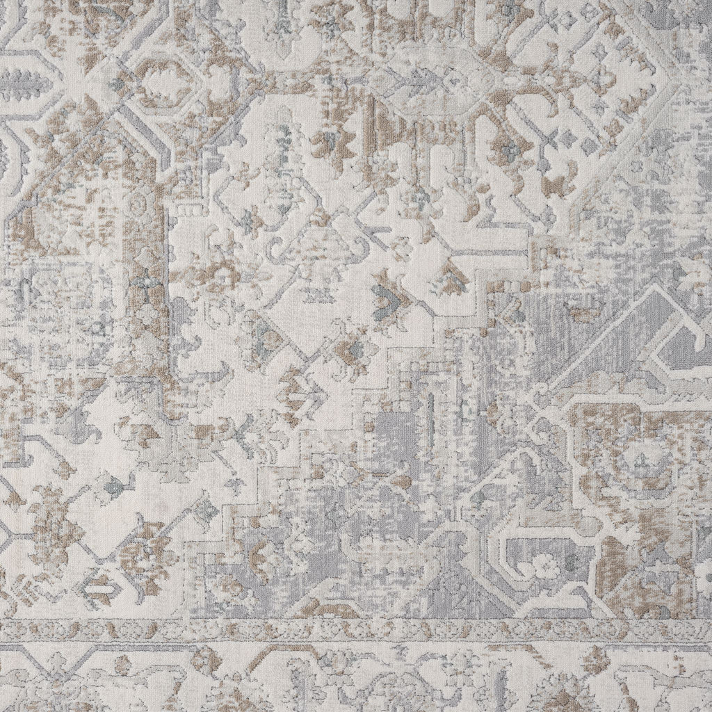 Cream Area Rug with plush, non-shed pile and all-side binding. Power-loomed in Türkiye for durable, easy-care elegance in living rooms and bedrooms.