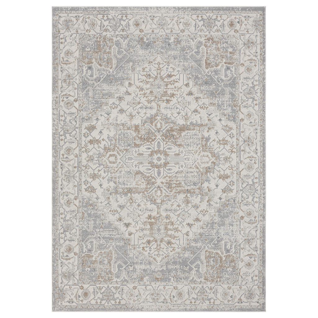 Cream Area Rug with plush, non-shed pile and all-side binding. Power-loomed in Türkiye for durable, easy-care elegance in living rooms and bedrooms.