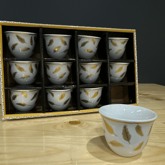 Leaf Design Espresso Cup Set