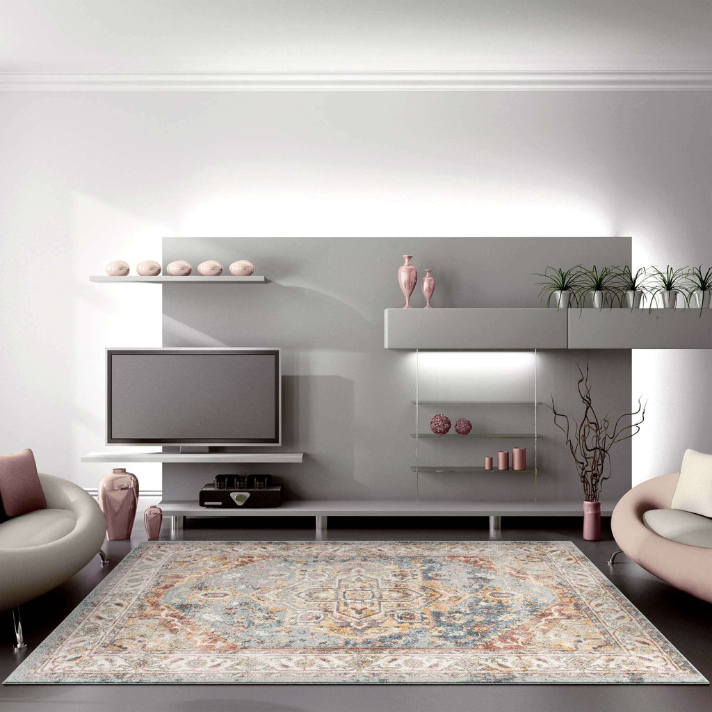 Luna 7401 Lt Blue Turkish Rug lifestyle view