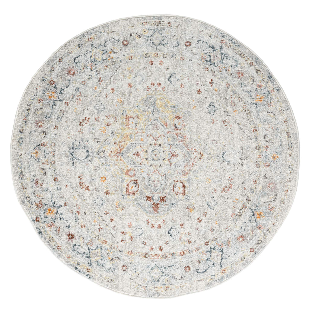Luna 7403 Cream Round Rug lifestyle view
