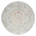 Luna 7406 Lt Grey Round Rug lifestyle view