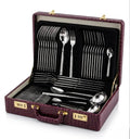 Luxury 85-Piece Stainless Steel Cutlery Set beautifully displayed in a premium storage case.