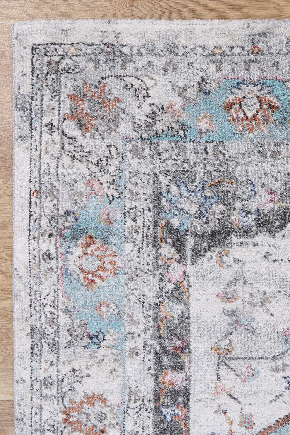 Mira Medallion Grey Blue Rug - M01 – view 3