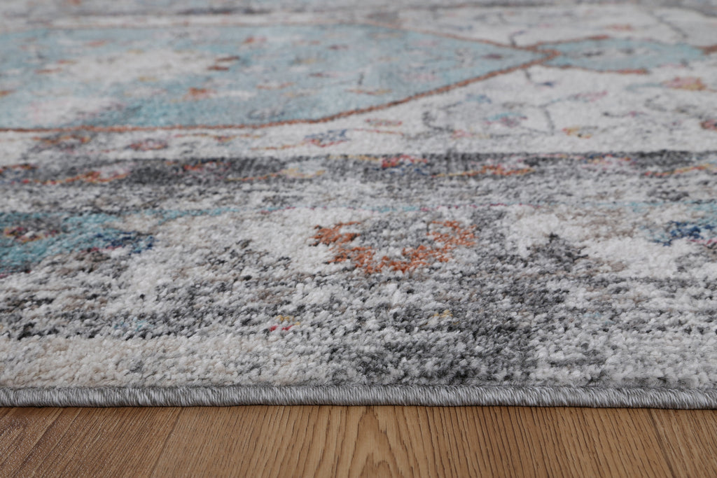 Mira Medallion Grey Blue Rug - M01 – view 5