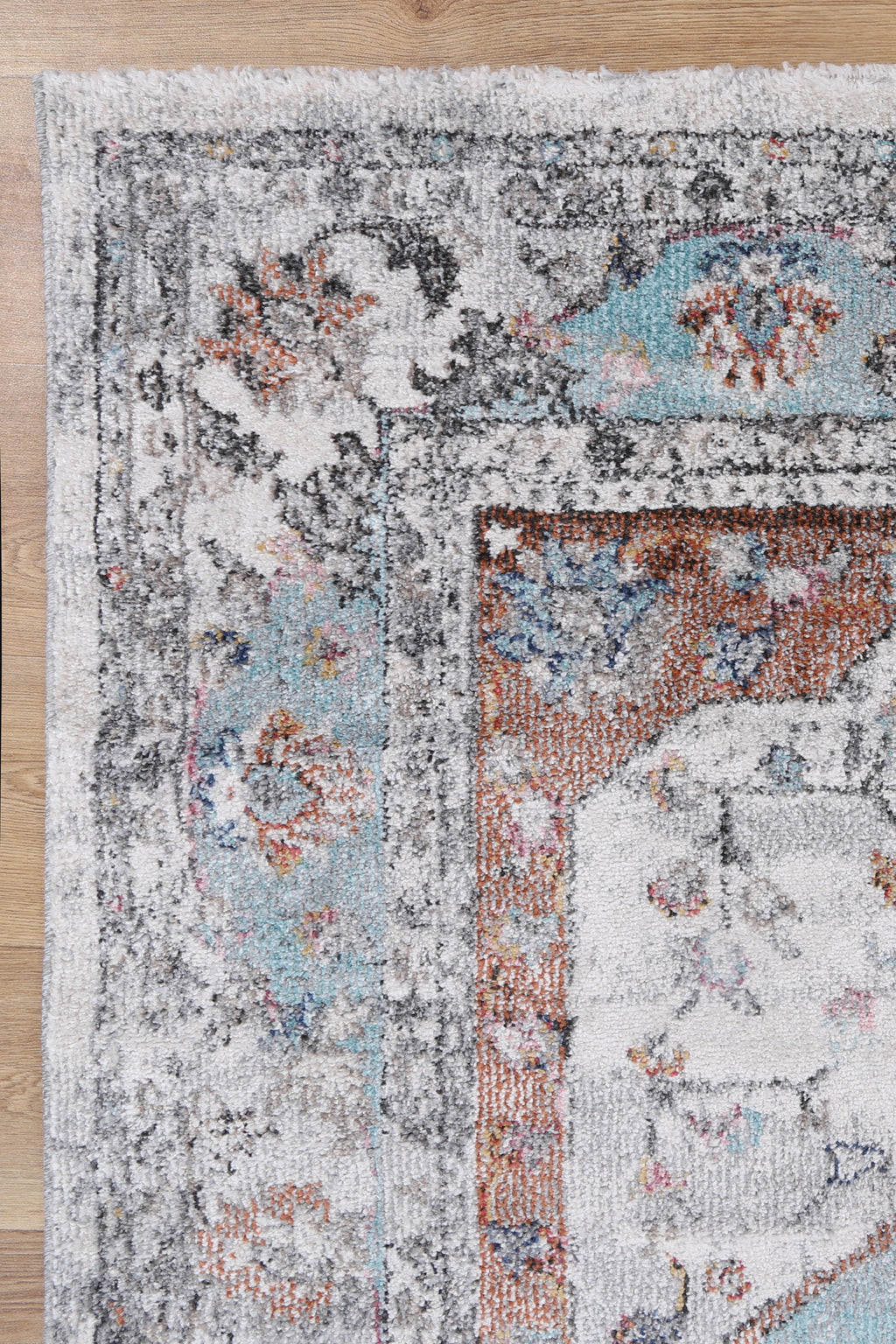 Mira M02 Grey Multicolour Medallion Rug – view 4