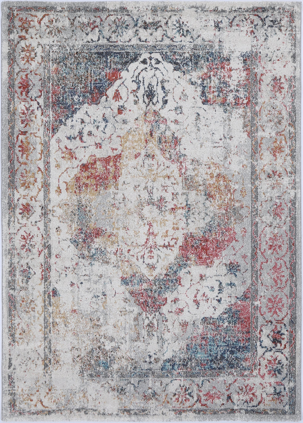 Mira Medallion Grey Multicolour Rug - M03 – view 2