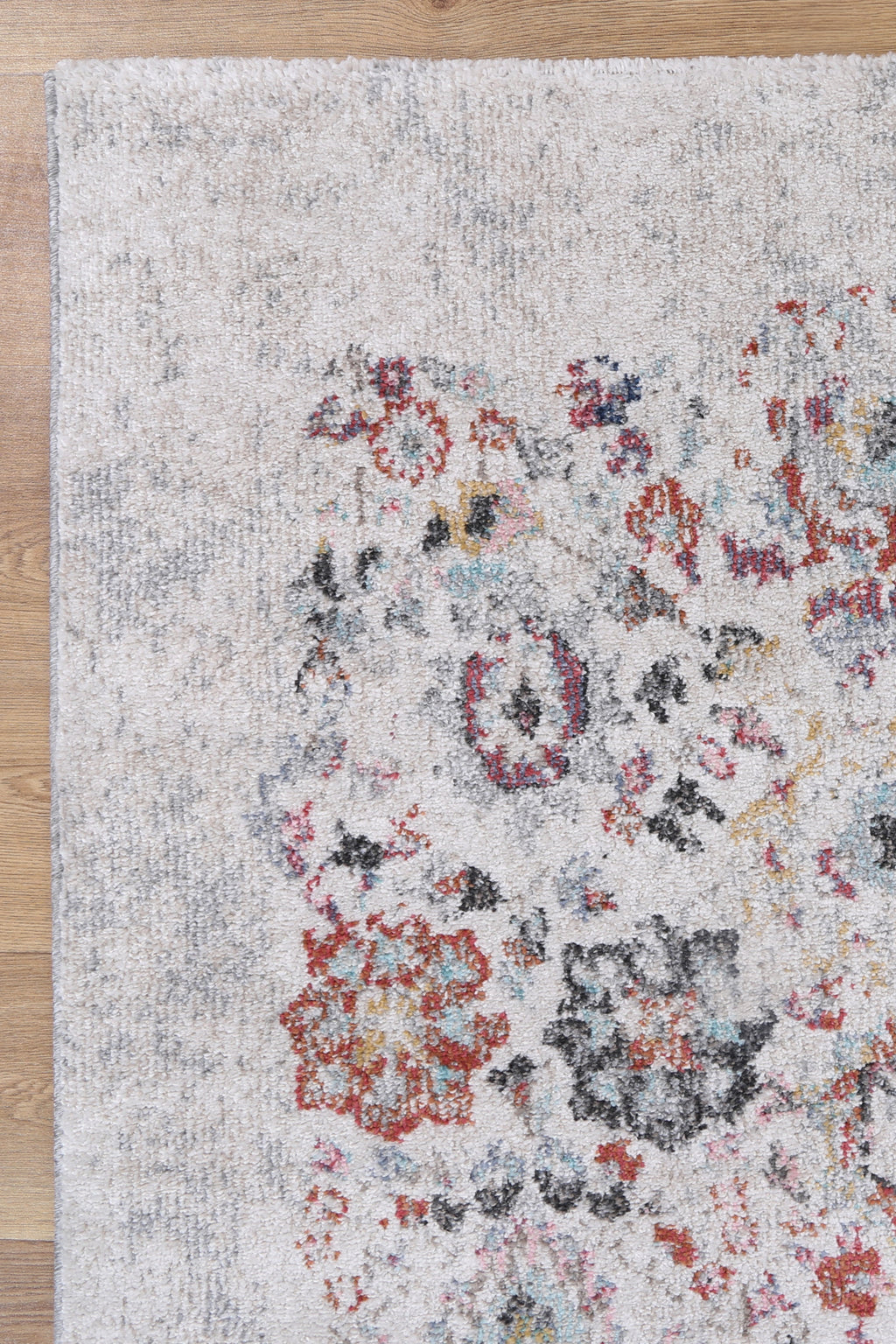 Mira M04 Grey Multicolour Floral Rug – view 5
