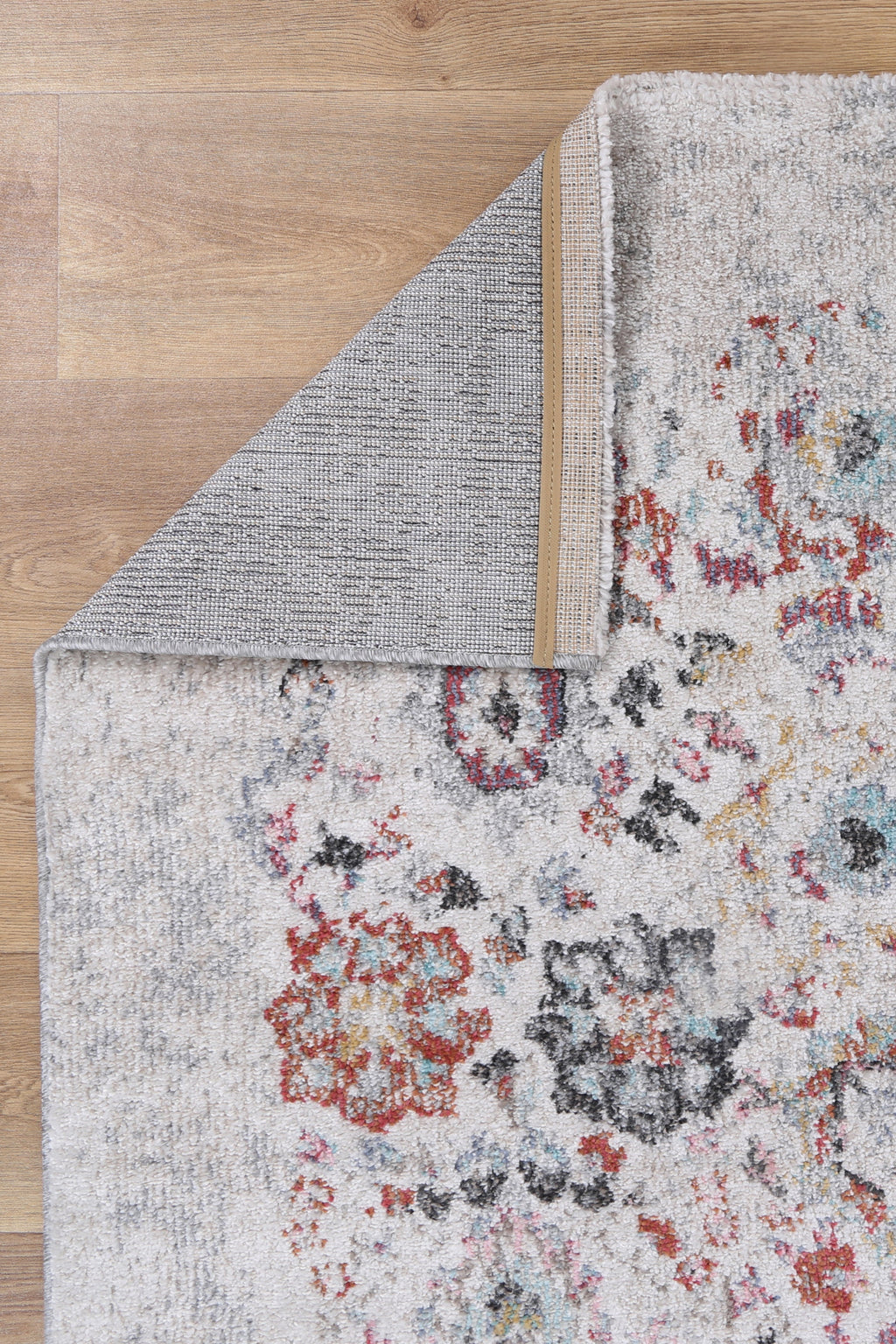 Mira M04 Grey Multicolour Floral Rug – view 4