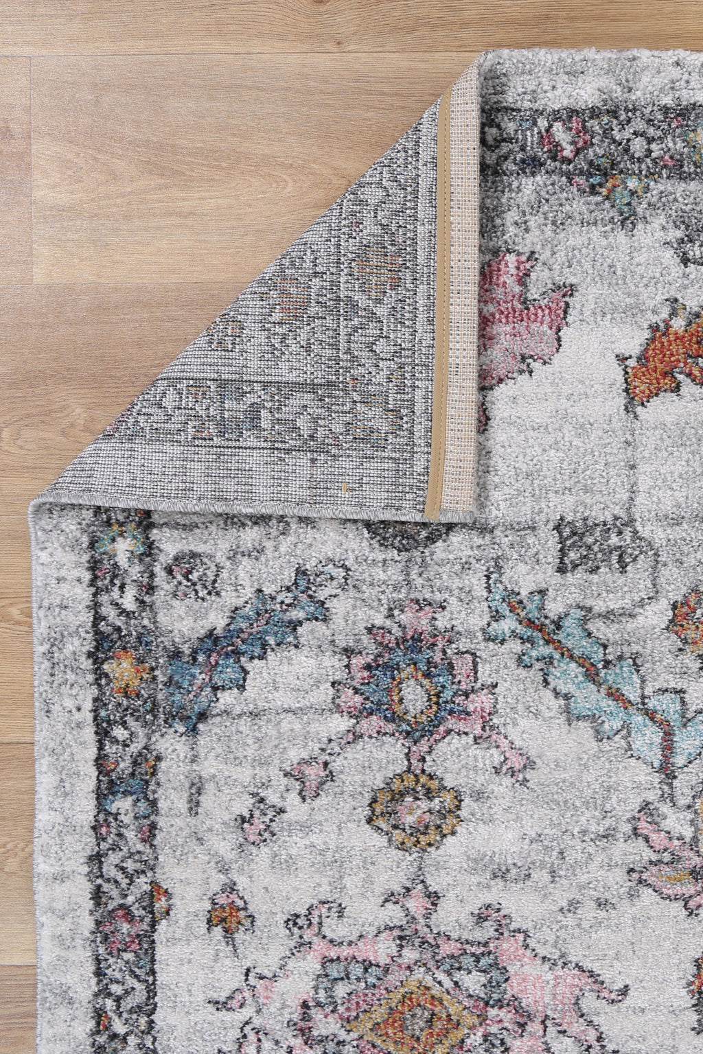Mira Floral Grey Multicolour Rug - M05 – view 5