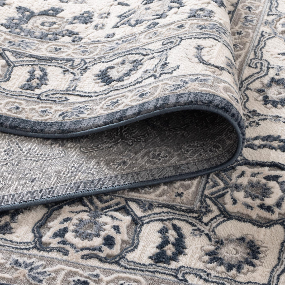 Maya Floral Traditional Blue Rug - M102 – view 4