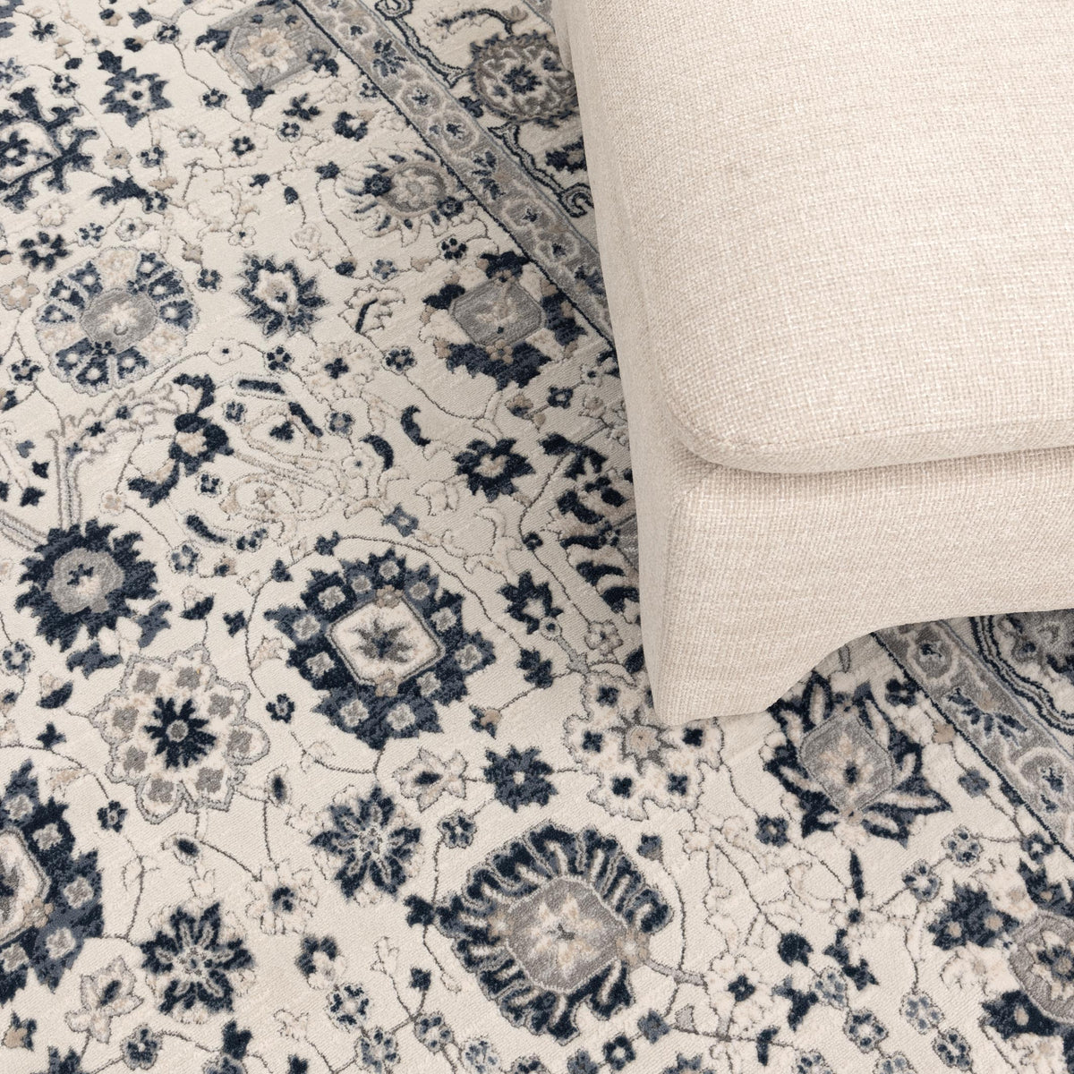 Maya Floral Traditional Blue Rug - M102 – view 5