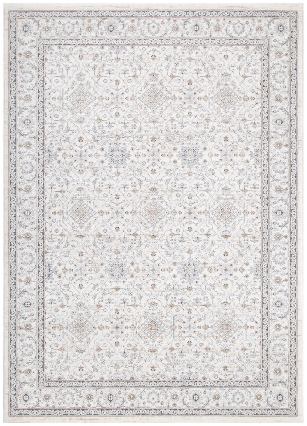 Maya Traditional Border Cream and Beige Rug - M103 – view 2