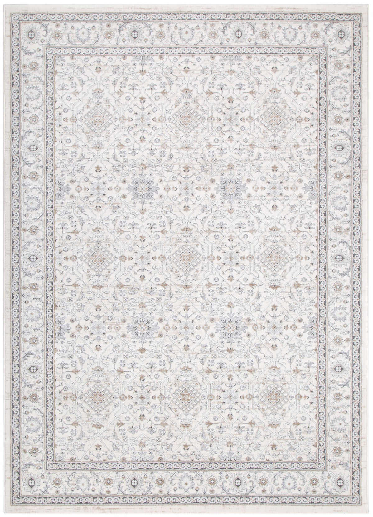 Maya Traditional Border Cream and Beige Rug - M103 – view 2