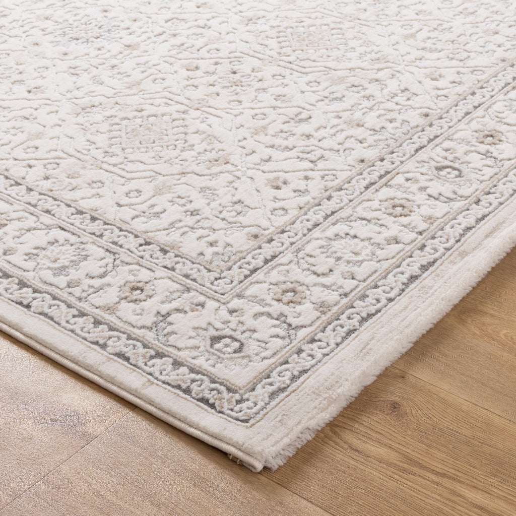 Maya Traditional Border Cream and Beige Rug - M103 – view 3